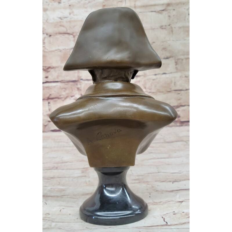 Napoleon Bonaparte Bronze Bust Sculpture Statue Figure Marble Base 9.5 Inches X 6 Inches