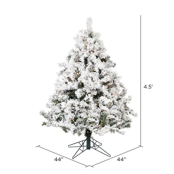 4.5' PreLit Flocked Alaskan Artificial Christmas Tree Clear Lights Bed Bath & Beyond 9600588