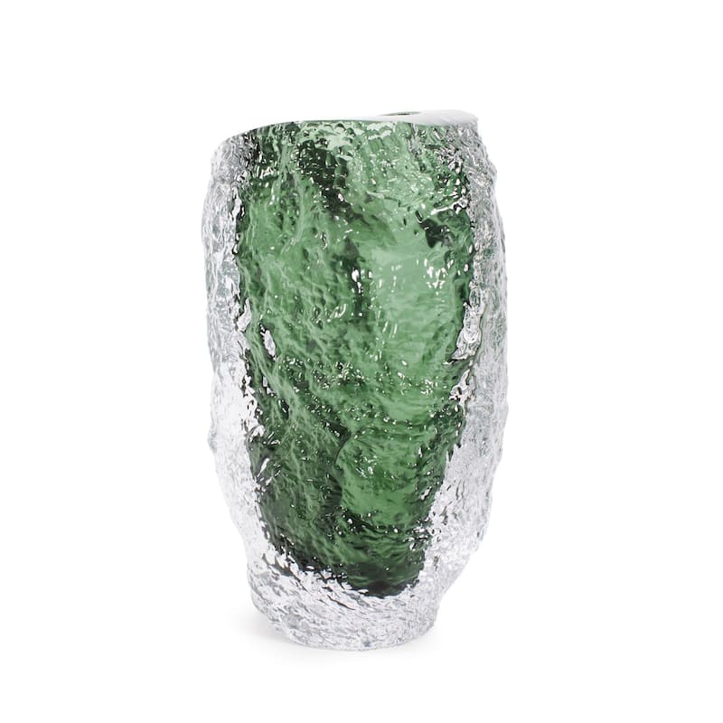 Emerald Crystalized Glass Vase