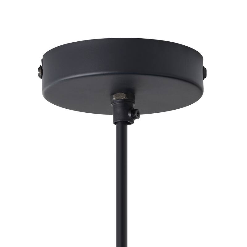 Catharine River of Goods Black Metal and Hand Blown Glass 11.75-Inch Pendant Light with Adjustable Hanging Cord