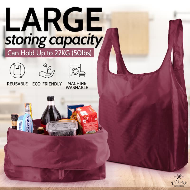 Zulay Kitchen 5 Pack 50 Pound Reusable Grocery Bags