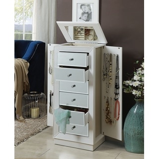 Glam and Transitional Jewelry Armoire with Velvet Lined, Anti-Tipping ...
