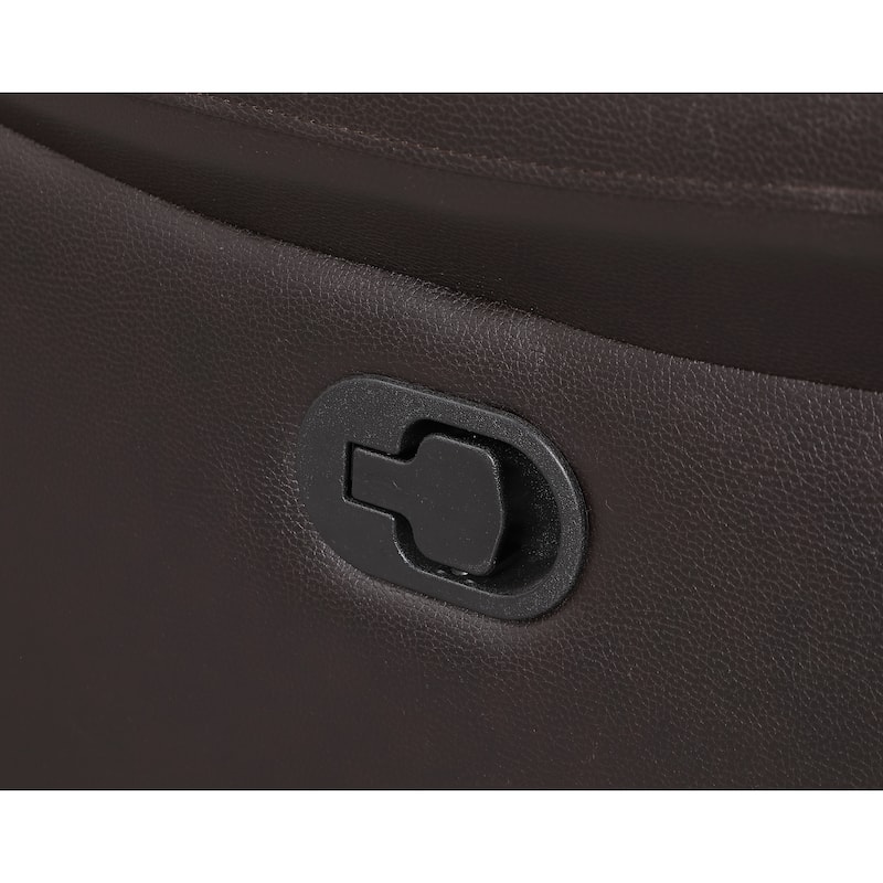 Leather Air Upholstered Reclining Console Loveseat With Fiber Back