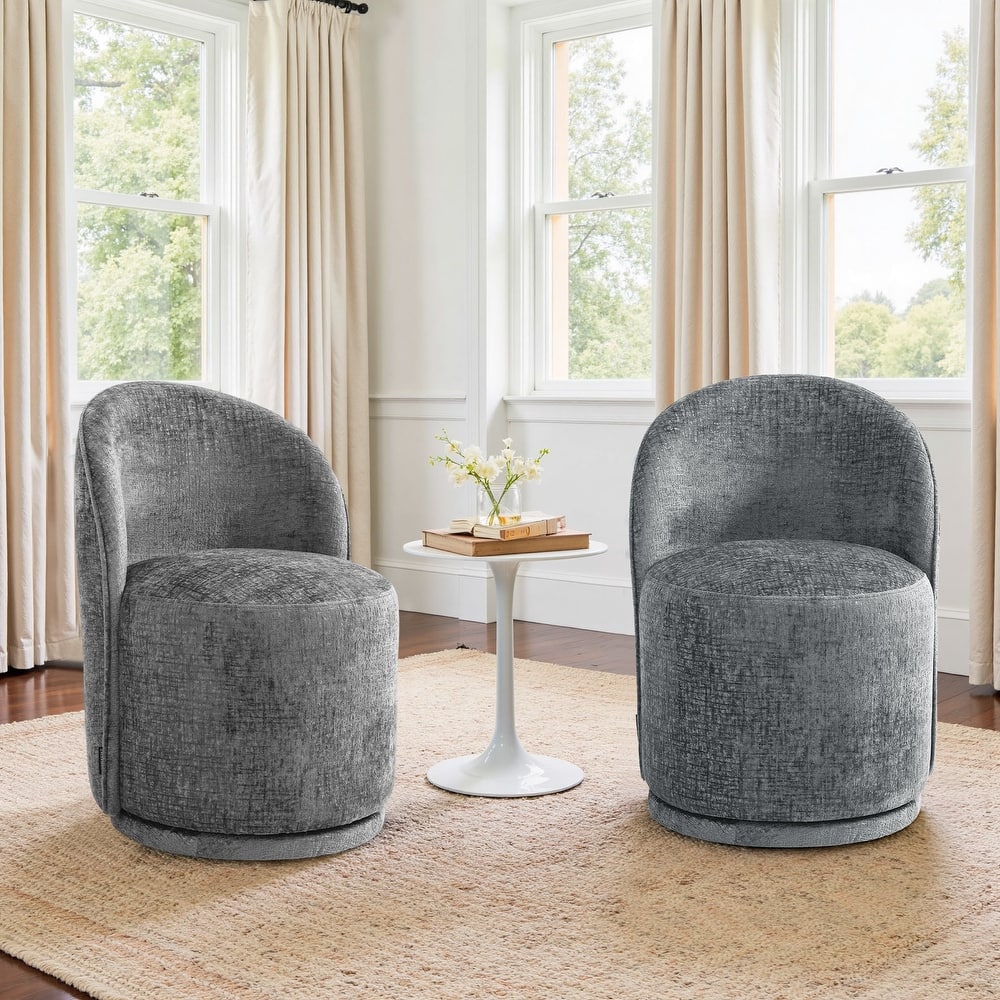 23" W Upholstered Swivel Side Chair for Dining Room Set of 2