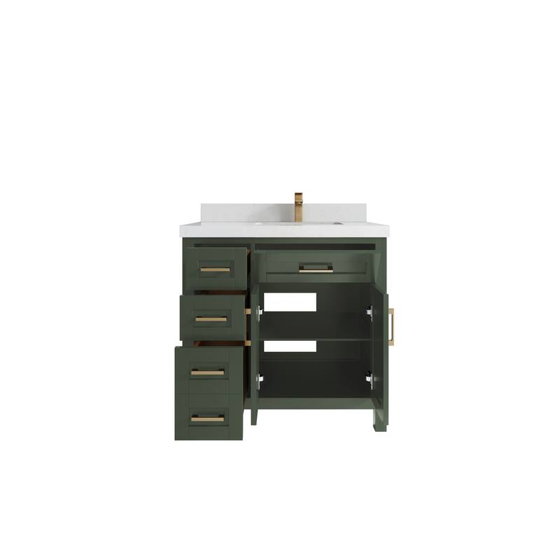 Willow Collections 36 in. W x 22 in. D Cambridge Right Offset Sink Bathroom Vanity with Countertop