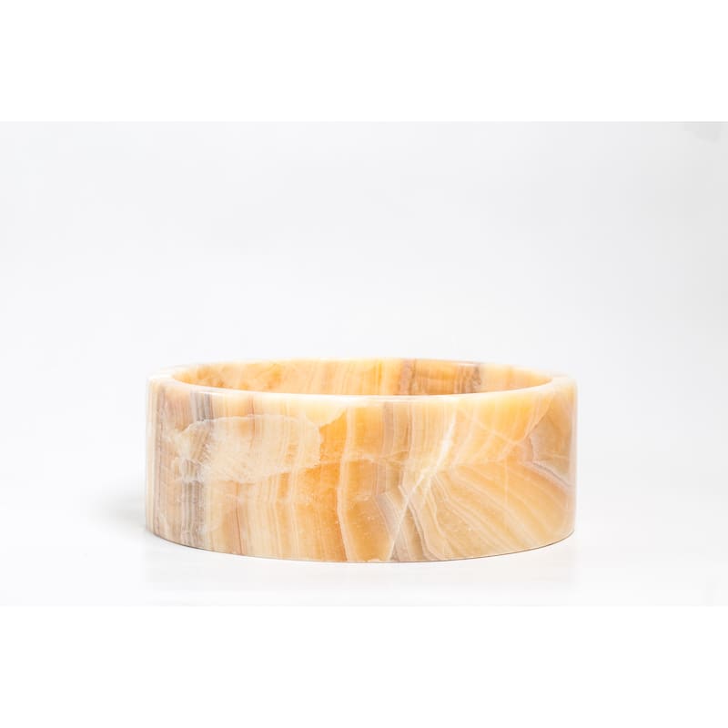 Natural Stone Vessel Bathroom Sink - Blizz Honey Onyx