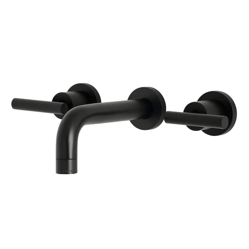 Manhattan Two-Handle 3-Hole Wall Mount Bathroom Faucet - Matte Black