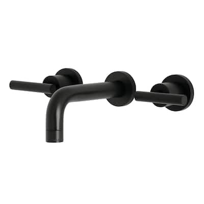 Kingston Brass Manhattan Two-Handle 3-Hole Wall Mount Bathroom Faucet