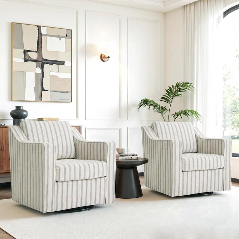 Modern Swivel Upholstered Armchair Accent chair Set of 2