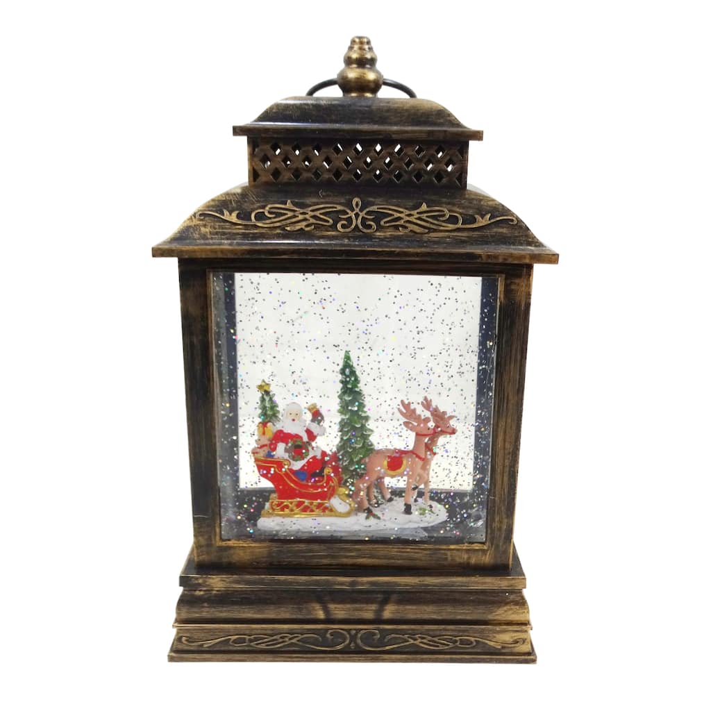 Santa Sleigh and Reindeer Snowglobe with LED and Music - N/A