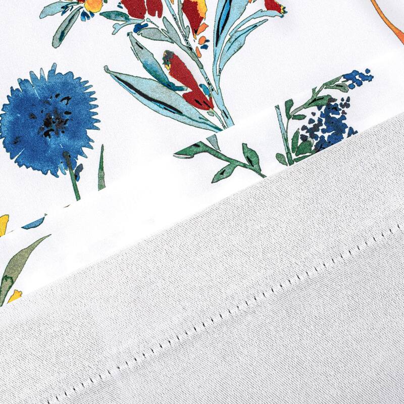 DriftAway Sylvia Floral Botanical Herbs Watercolor Printed Pattern Lined Blackout Window Curtain Valance