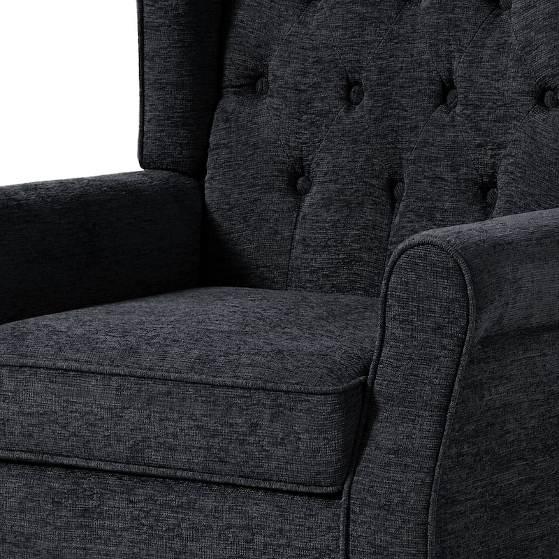 Modern Button Tufted Armchair Wingback Accent Chairs Set of 2