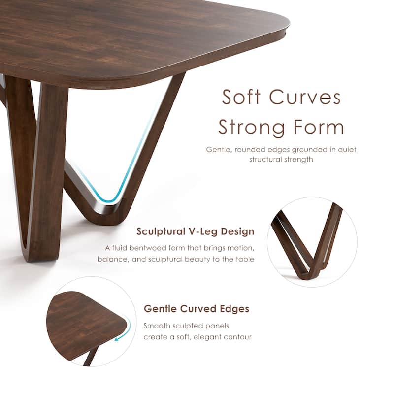 Furniture of America Abigail I Mid-Century Modern Walnut Handfinished Solid Wood 95-inch Dining Table