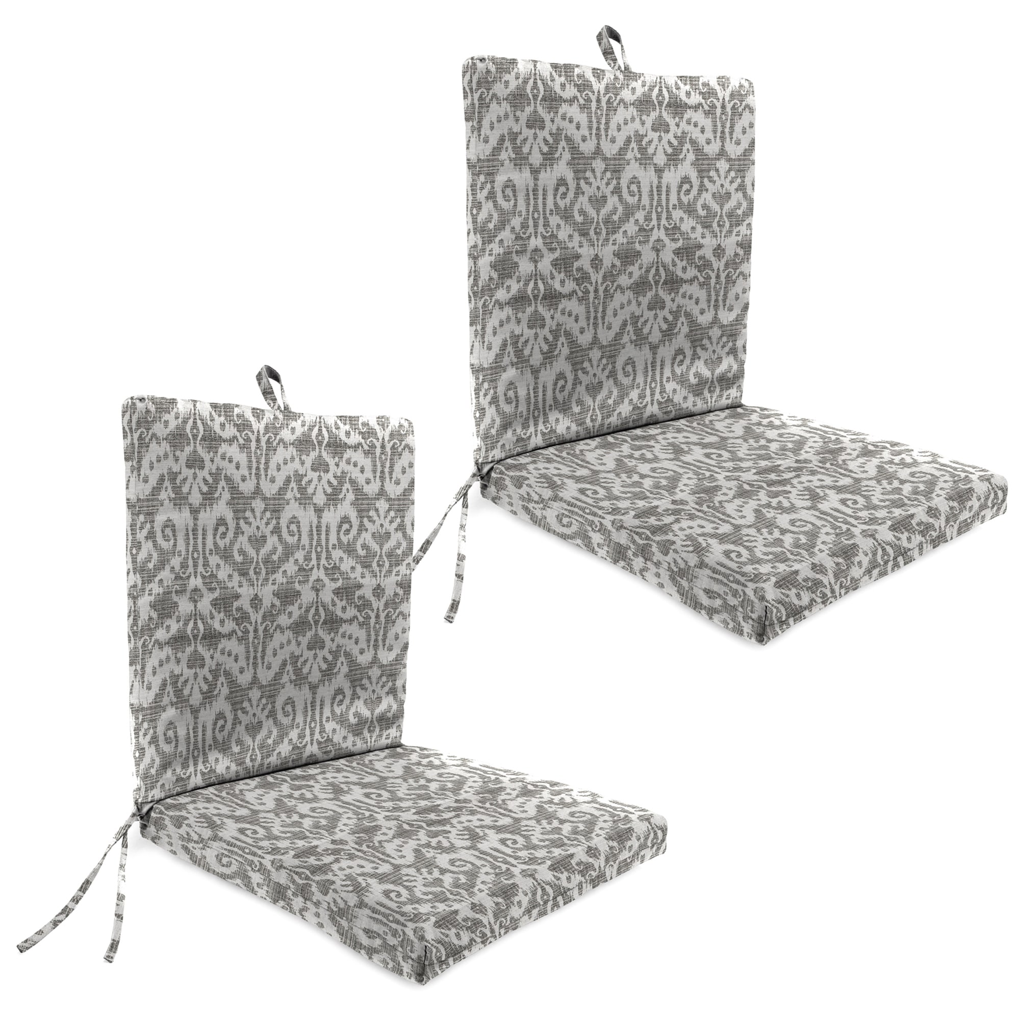 21" x 44" Outdoor Chair Cushion with Ties and Loop (Set of 2) - 44'' L x 21'' W x 3.5'' H