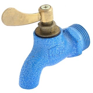 Unique Bargains Kitchen Bathroom 1/4 Turn 26mm 3/4BSP Male Thread Blue ...