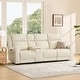 preview thumbnail 58 of 85, Leo Power Wall Hugger Reclining Sofa with Multi-Function Console 3 Pieces+ Console - Cream