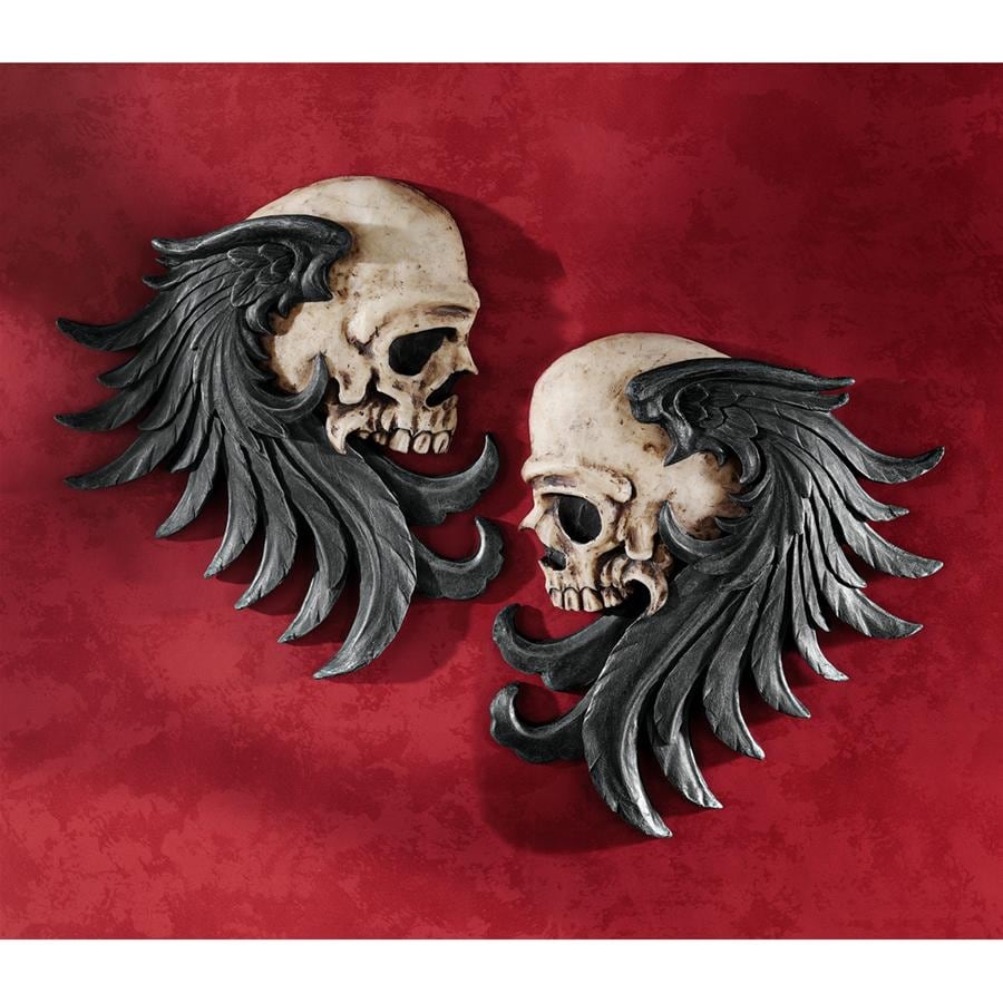 Design Toscano Bad to the Bones Winged Skull Sentinel Wall Sculptures: Set  of Bed Bath  Beyond 19472220