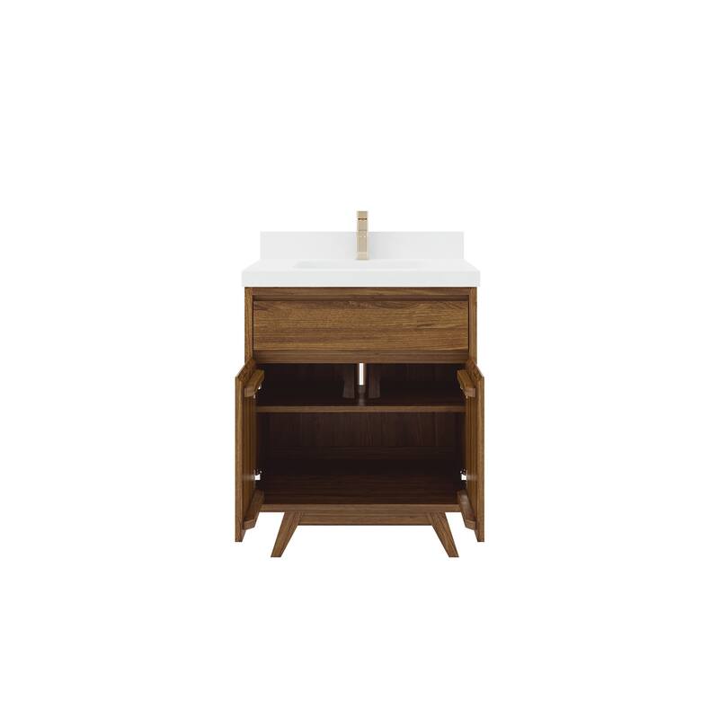 Willow Collections 30 in. W x 22 in. D Madison teak Single Sink Bathroom Vanity with Countertop