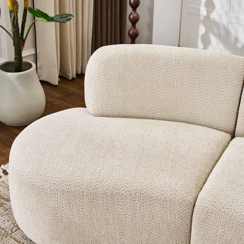 Christopher Knight Home - 110-Inch Cloud Moderne Upholstered Curved Modular Sectional Sofa Boucle Armless