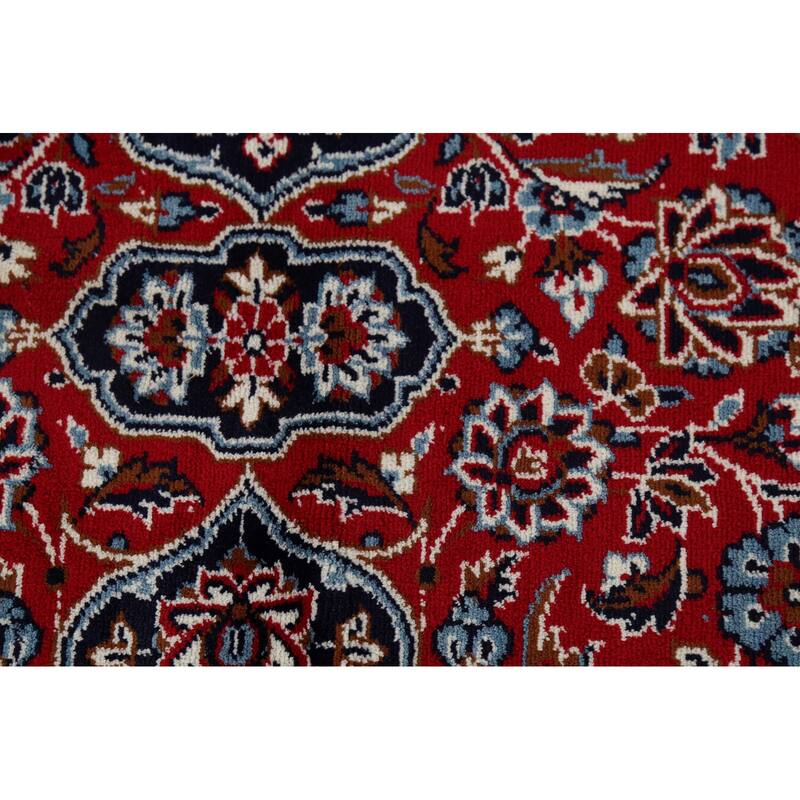 Traditional Mashad Turkish Area Rug Floral Red Machine Made Carpet - 6'3" x 9'6"