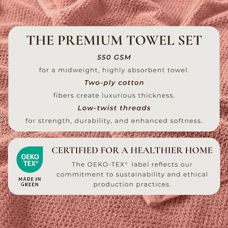 100% Cotton Acacia Collection Ultra Absorbant Popcorn Bath Towels