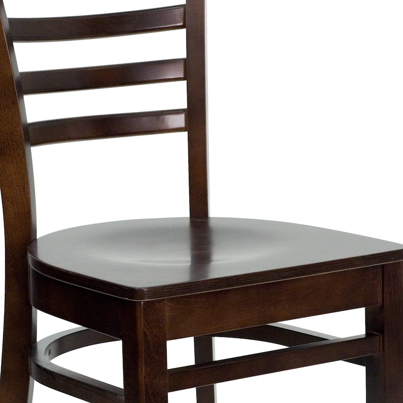 Ladder Back Wooden Restaurant Chair - 17.25"W x 20"D x 33.75"H