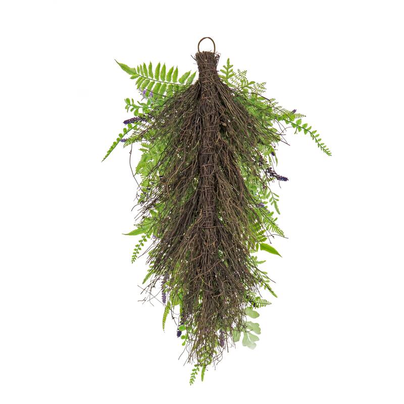 National Tree Company 30 in. Fern and Astilbe Flowers Teardrop - 30 in