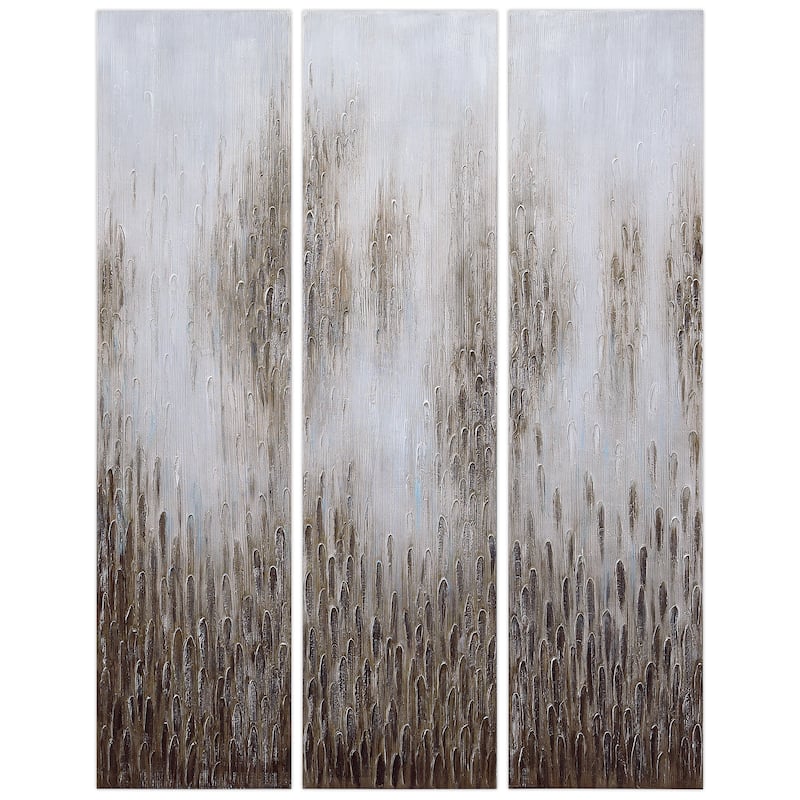 Dreamy Field Textured Metallic Hand Painted Canvas Wall Art by Martin Edwards - 72x18x2 each