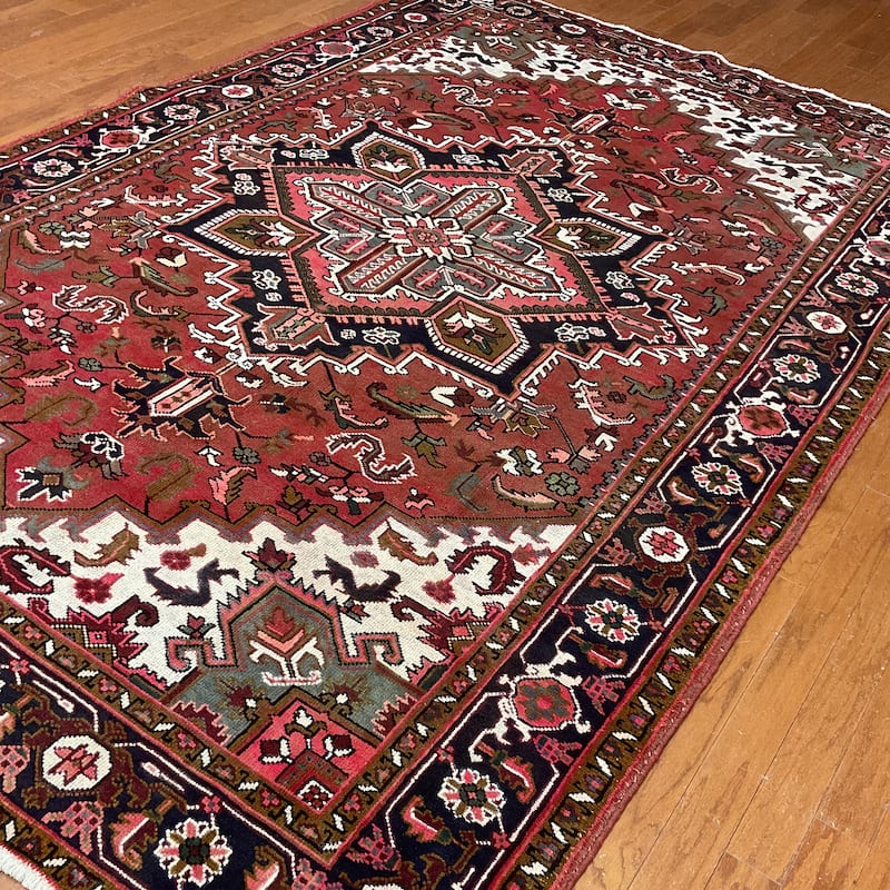 HERAT ORIENTAL Handmade Fine Persian Heriz Wool Rug - 6'5" x 9'7"
