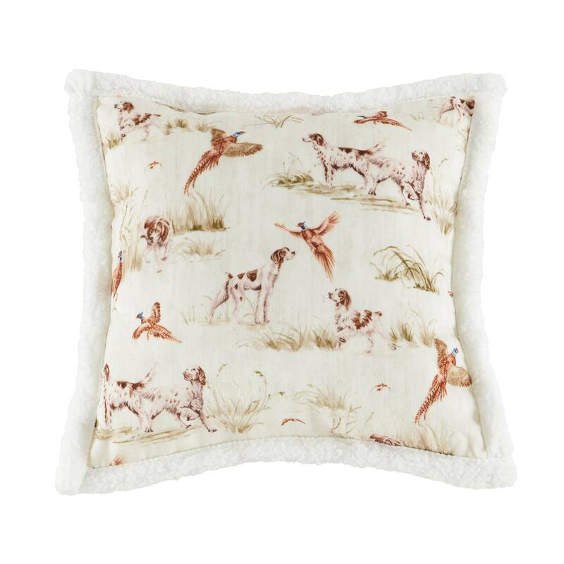 Indigo Hill by HiEnd Accents Campfire Sherpa Fleece Decorative Pillow, 18"x18" - Hunt Life