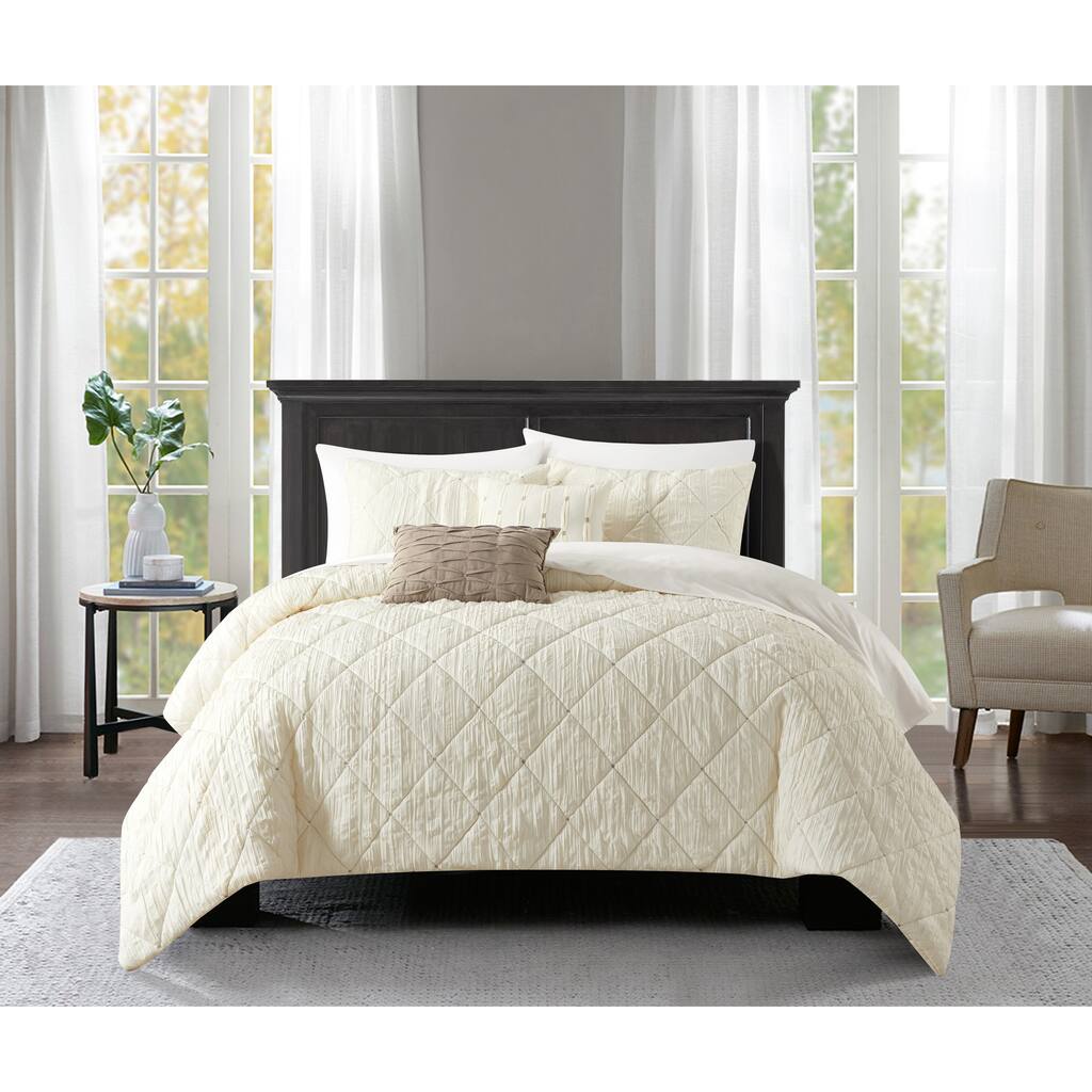 NY&C Home Leighton 5 Piece Color Block Geometric Pattern Comforter Set ...