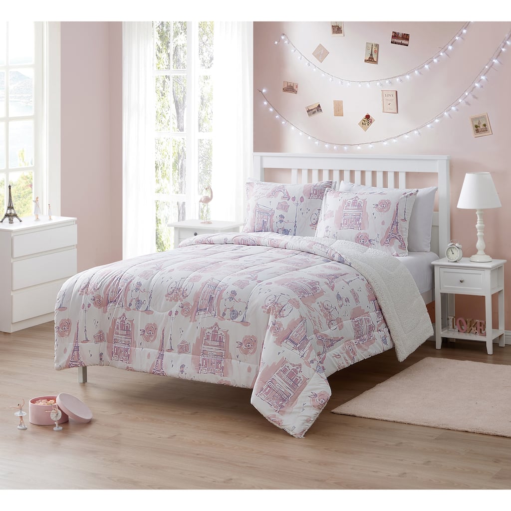 Your Zone Kids Paris Plush Buddy Comforter and NapSac Set