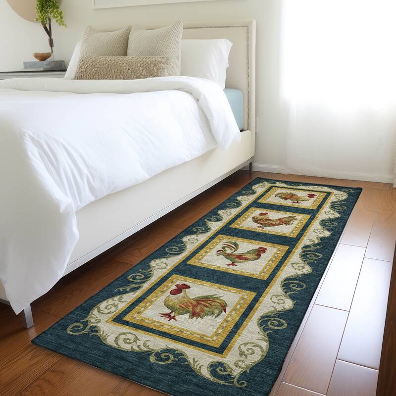 Premium Washable Super Soft Rooster Panel Mayfield Rug - Multi - 2' 3" x 7' 6" - Runner