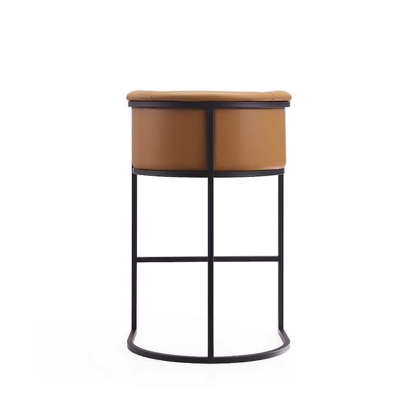 Manhattan Comfort Cosmopolitan 37.8 in. Black Metal Barstool (Set of 3)