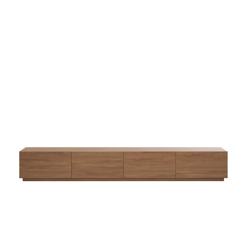 Minimalist Wood TV Stand with 4 Drawers, Modern Long Media Console for up to 100 Inch, Fully Assembled