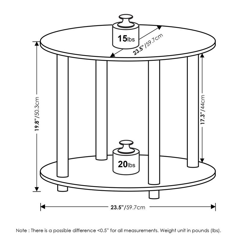 Furinno Turn-N-Tube Simple Design 2-Tier Round Wooden Coffee Table