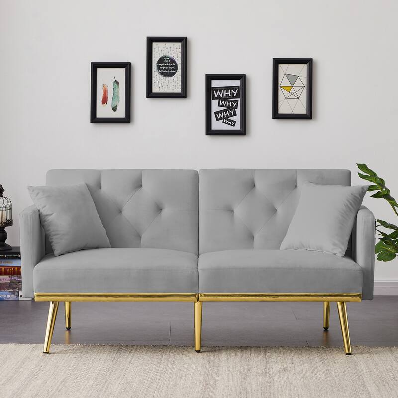 Modern Velvet Sofa Bed for Living Room, Office, Spacious Space