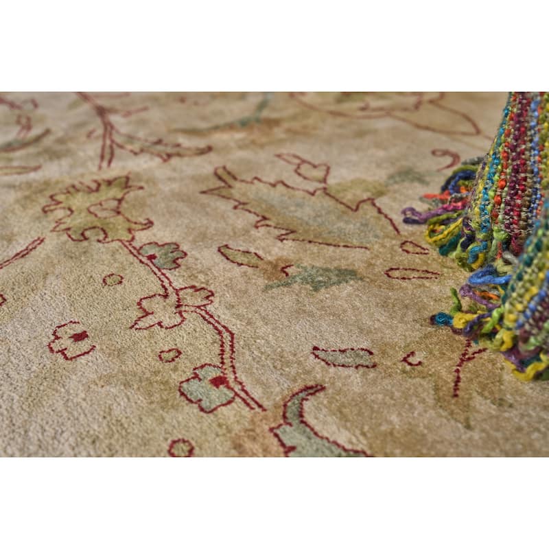 EXQUISITE RUGS ONE-OF-A-KIND Super Fine Weave Polonaise Hand Loomed Beige Rug - 15'x20' - 15'0"x20'0"