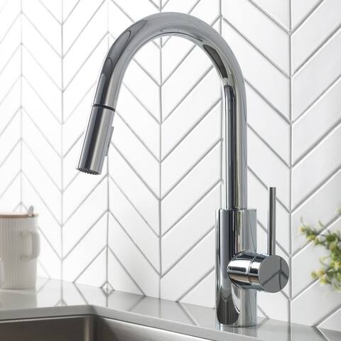 Kraus 2-Function 1-Handle 1-Hole Pulldown Sprayer Brass Kitchen Faucet