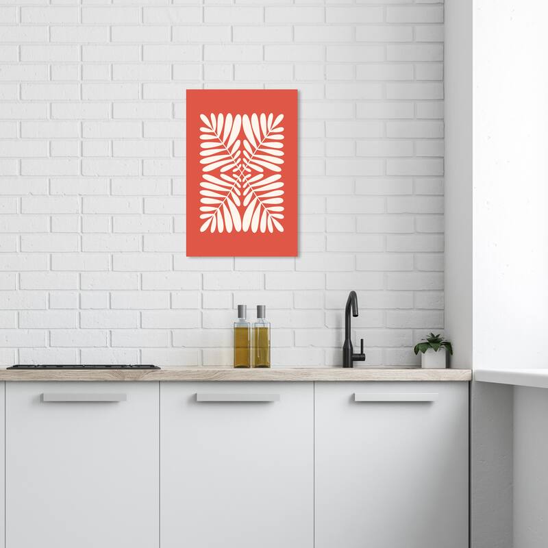 Wynwood Studio Canvas Abstract Botanic Stamping Orange and Dark Orange Modern & Contemporary Wall Art Canvas Print - 16 x 24