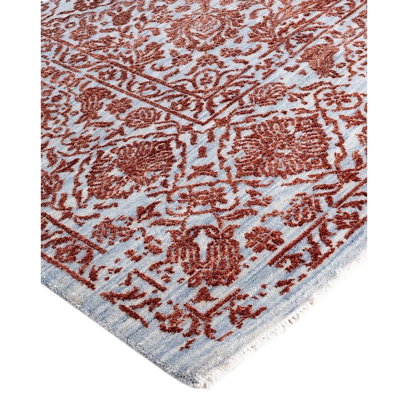 Ikat One-of-a-Kind Handmade Area Rug, Orange - 8' 0" x 10' 0"