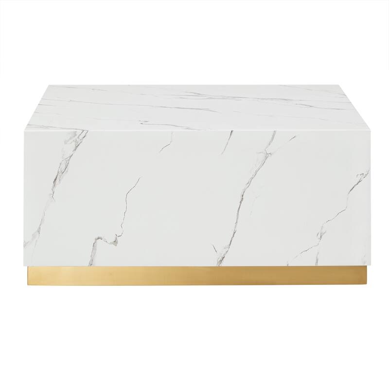 Darcy Faux Marble Coffee Table with Casters by iNSPIRE Q Bold