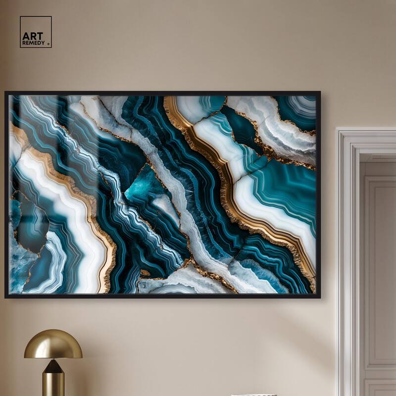 Teal Tides Treasure I Shadowbox by Art Remedy