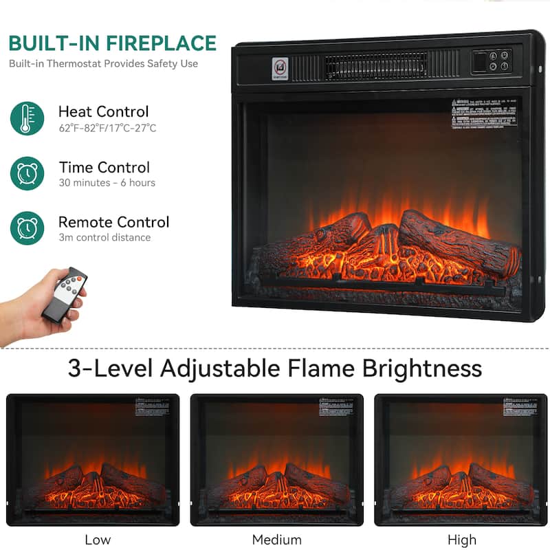 Moasis 70" Fireplace TV Stand W/ 1400W Electric Fireplace