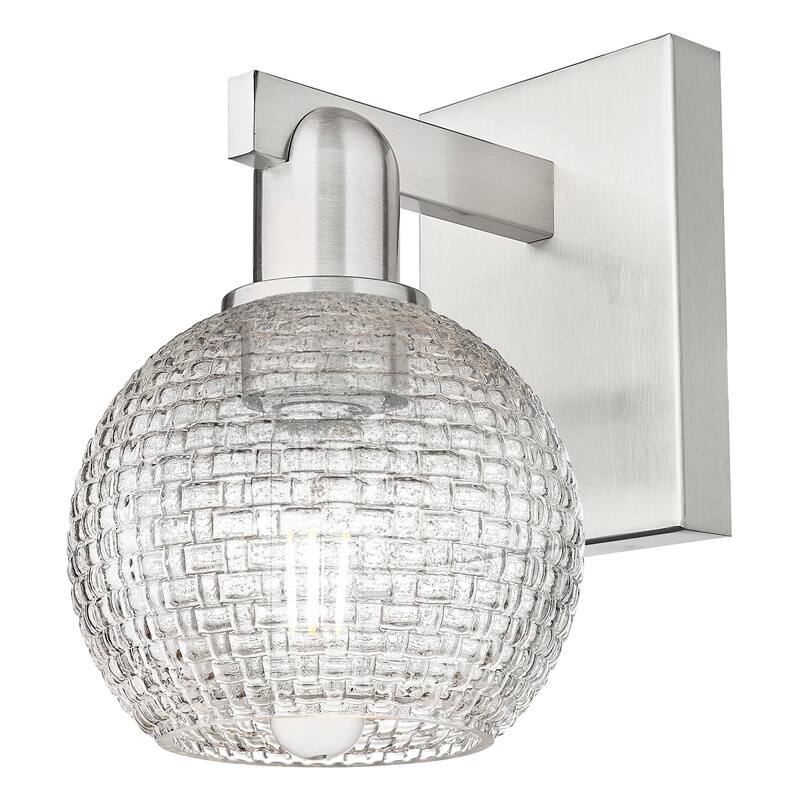 Innovations Lighting Endless Possibilities Arcadia - Athens - 1 Light 6" Basketweave Sconce - Brushed Satin Nickel