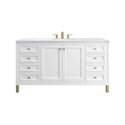 James Martin Vanities Chicago 60" Single Vanity, Glossy White