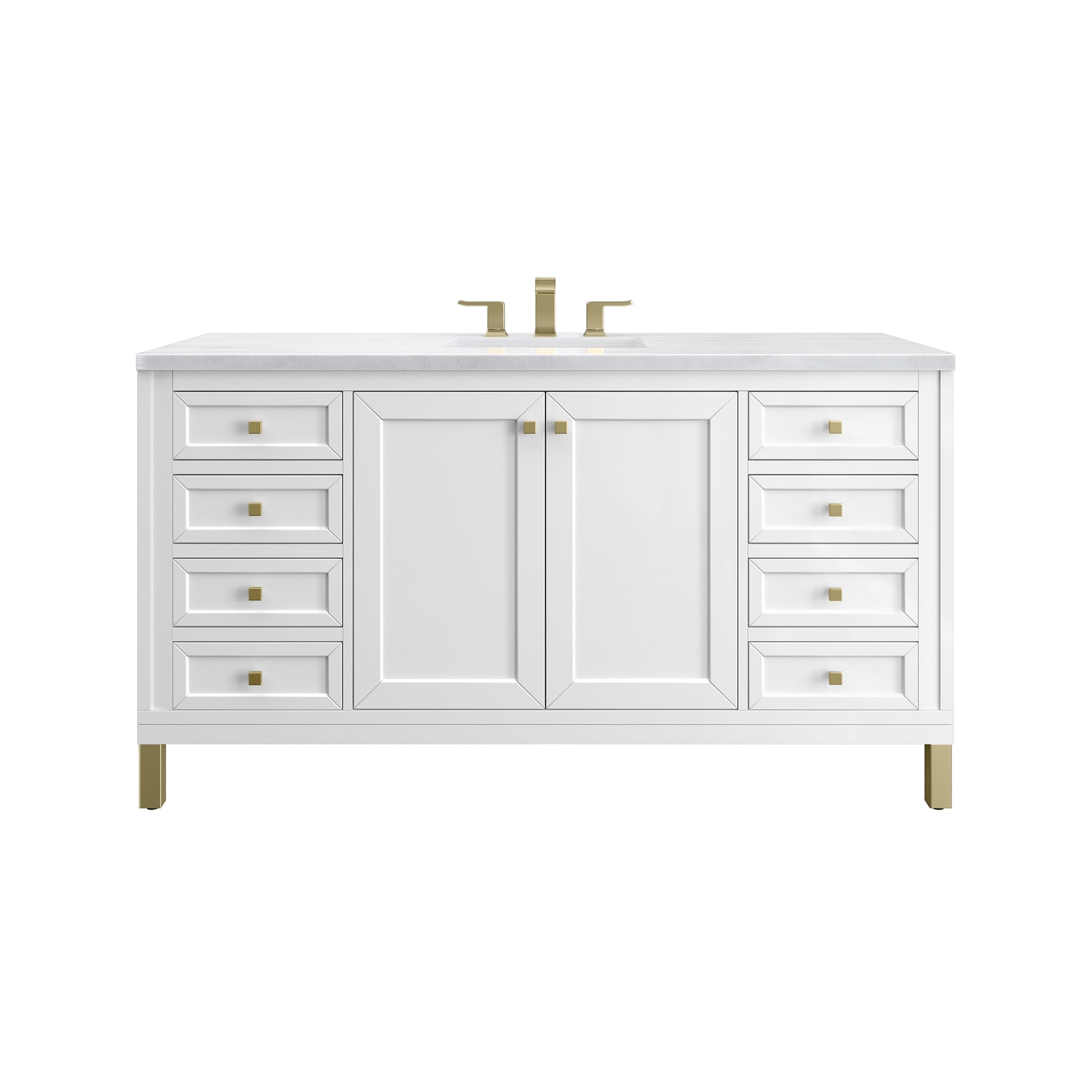 James Martin Vanities Chicago 60" Single Vanity, Glossy White
