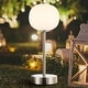 preview thumbnail 19 of 31, Xavier 12.25" Modern Minimalist Iron Wireless Rechargeable Integrated LED Table Lamp, Nickel/White by JONATHAN Y