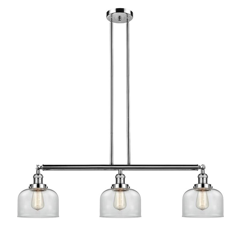 Innovations Lighting Large Bell 3 Light 41" Wide Linear Chandelier