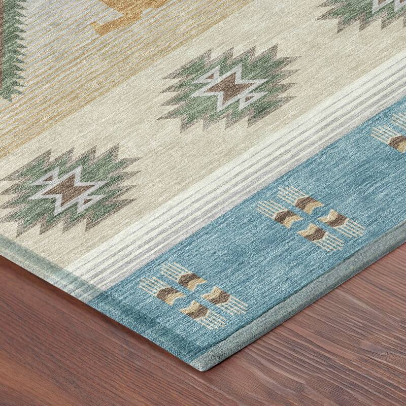 Machine Washable Indoor/ Outdoor Global Chennai Chantille Rug